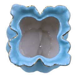 Curated Home Decor Vintage + Antique Ceramic Scalloped Jar With Lid