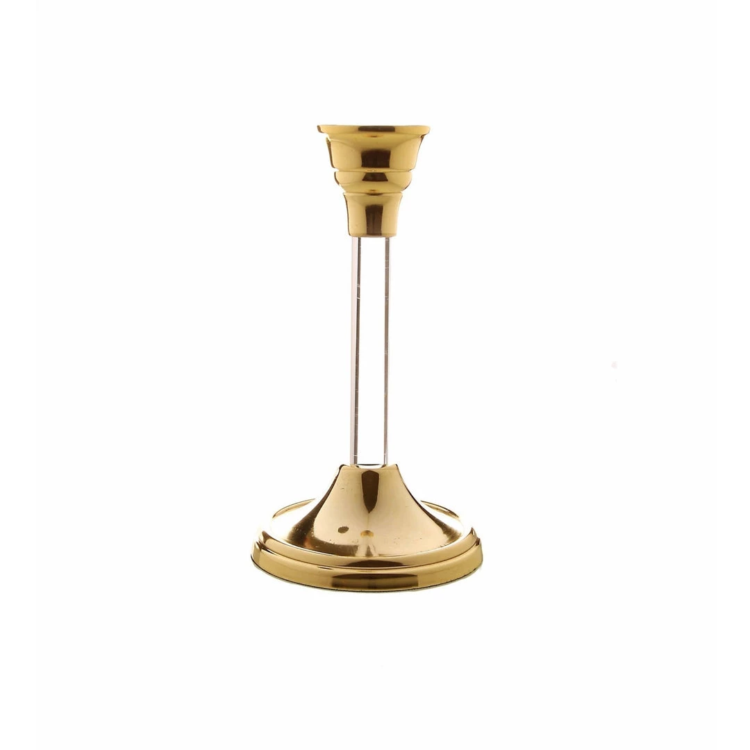 CLASSIC TOUCH DECOR INC. Candles + Such 7.25” Candlestick Acrylic Stem - Gold 3 CLASSIC TOUCH DECOR INC. Candles + Such 7.25” Candlestick Acrylic Stem - Gold