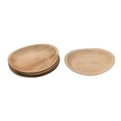 Creative Co-op Dried Areca Palm Single Use Plates- 7"