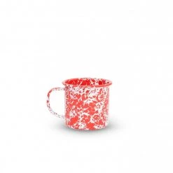 Crow Canyon Home Splatterware- Small Mug- Red & White- 8 Oz Glassware