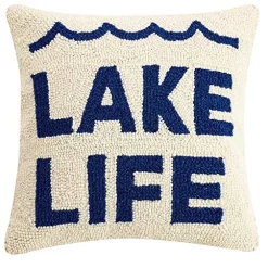 Peking Handicraft Lake Life Hooked Pillow