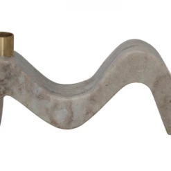 Bloomingville Candles + Such Marble & Brass Wave Taper Holder