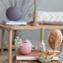 Bloomingville Candles + Such Marble & Brass Wave Taper Holder