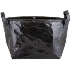 Creative Brands FINAL SALE Washable Paper Storage Tote Bag In Metallic Black