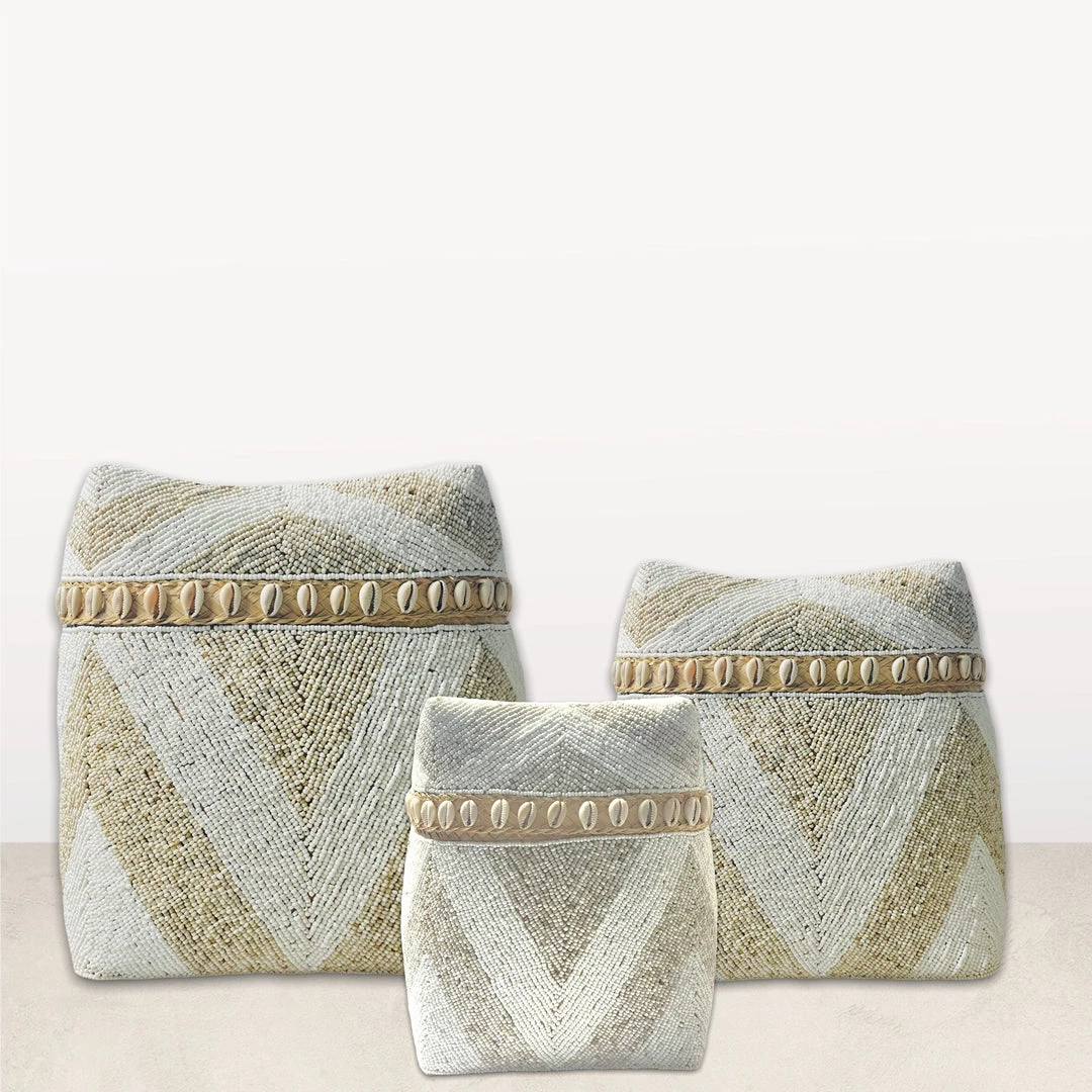 Curated Home Decor Bali Beaded Baskets 3 Curated Home Decor Bali Beaded Baskets