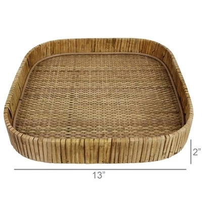 HomArt Cayman Tray, Rattan, Square - Lrg Objects + Accents 4 HomArt Cayman Tray, Rattan, Square - Lrg Objects + Accents
