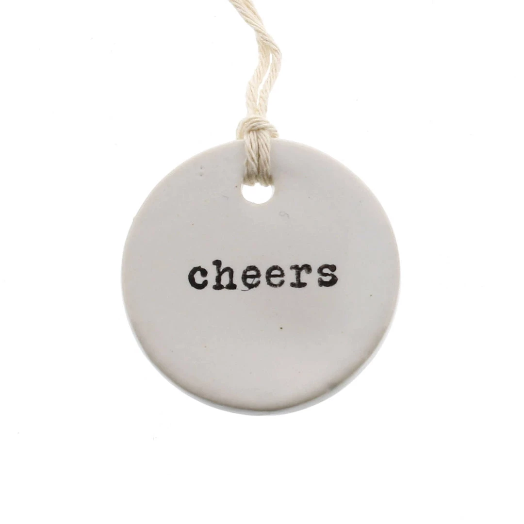 HomArt Ceramic Round Tag - Cheers - Cheers Barware 3 HomArt Ceramic Round Tag - Cheers - Cheers Barware