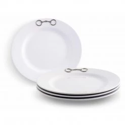 Arthur Court Equestrian Bit Melamine Lunch Plates - Set Of 4 Tabletop