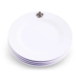 Arthur Court Fleur De Lis Melamine Lunch Plates - Set Of 4