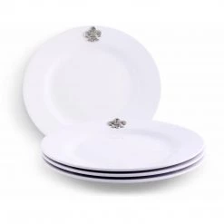 Arthur Court Fleur De Lis Melamine Lunch Plates - Set Of 4