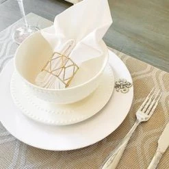 Arthur Court Fleur De Lis Melamine Lunch Plates - Set Of 4