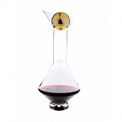 CLASSIC TOUCH DECOR INC. Barware Glass Diamond Shaped Decanter With Gold Reflection And Lid