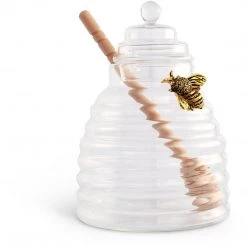 Arthur Court Gold Bee Honey Jar With Dipper Tabletop