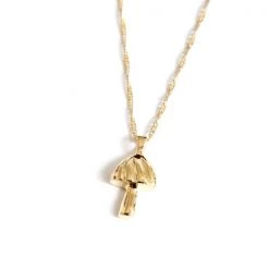 Spitfire Girl Jewelry + Gifts Gold Mushroom Charm Necklace