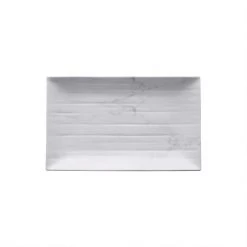 LeadingWare Gourmet Marble Blanc Melamine Rectangular Plate Tabletop