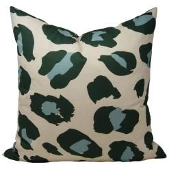Post House Green & Blue Leopold Leopard Pillow 20" Pillows + Throws