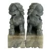 Curated Home Decor Vintage Carved Soap Stone Foo Dogs -Pair Vintage + Antique