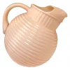 Curated Home Decor Vintage Pink Ribbed Ball Pitcher