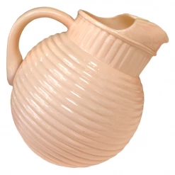 Curated Home Decor Vintage Pink Ribbed Ball Pitcher