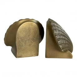 Curated Home Decor Vintage Pair Brass Clam Shell Bookends Vintage + Antique