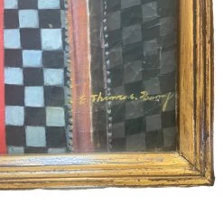 Curated Home Decor Art + Mirrors Vintage Painting Of Designer Steamer Trunks Signed By Artist