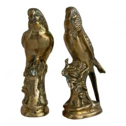 Curated Home Decor Vintage Pair Brass Parakeet Vintage + Antique
