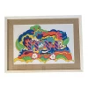 Curated Home Decor Jute Framed Psychedelic "Love" Framed Wall Art