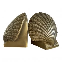 Curated Home Decor Vintage Pair Brass Clam Shell Bookends Vintage + Antique