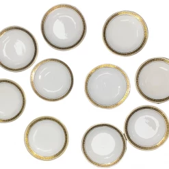 Curated Home Decor Classic Greek Key Gold Bread & Butter Plate Set Of 10
