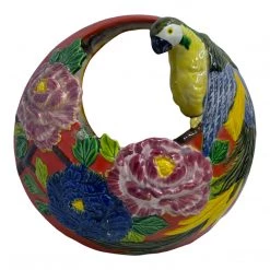 Curated Home Decor Vintage Pottery Wall Hanging Parrot Planter Vintage + Antique