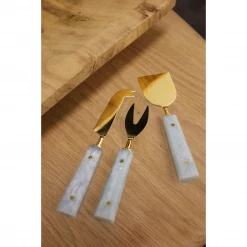 Curated Home Decor Aqua Cheese Knife Set Of 3