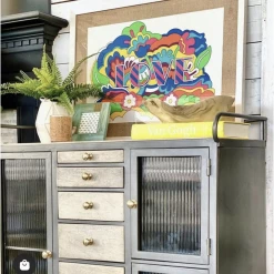 Curated Home Decor Jute Framed Psychedelic