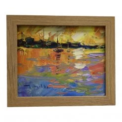 Curated Home Decor Art + Mirrors Jose Trujillo Seascape Oil Painting