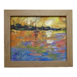 Curated Home Decor Art + Mirrors Jose Trujillo Seascape Oil Painting