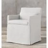 Restoration Hardware Low Belgian Linen Track Arm Slipcovered Dining Chair