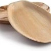 Creative Co-op Dried Areca Palm Single Use Platter Set- 13.75" Tabletop