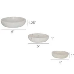 HomArt Mercer Marble Bowls, Set Of 3 Tabletop