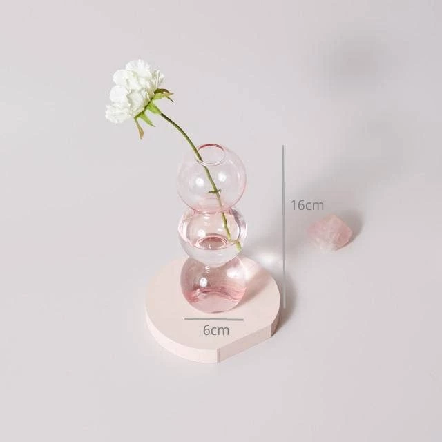 Filtrum Pink Glass Candle Holder & Vase Set Candles + Such 3 Filtrum Pink Glass Candle Holder & Vase Set Candles + Such