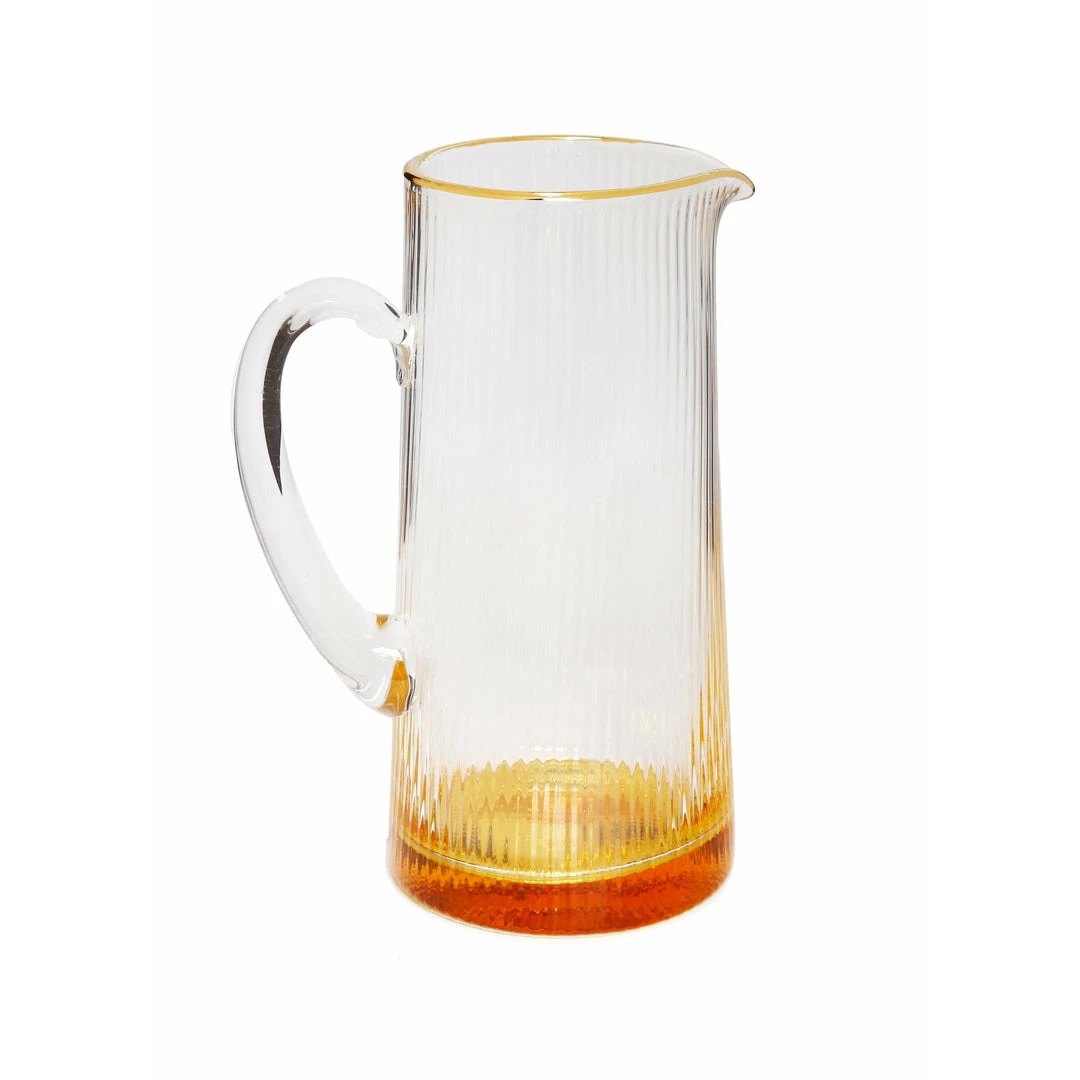 CLASSIC TOUCH DECOR INC. Pitcher With Gold Dipped Bottom And Gold Rim Barware 3 CLASSIC TOUCH DECOR INC. Pitcher With Gold Dipped Bottom And Gold Rim Barware