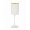 CLASSIC TOUCH DECOR INC. Set Of 2 White Square Shaped Wine Glasses With Gold Rim Barware