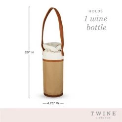 Twine Single Insulated Wine Bag Barware