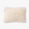 Loloi Faux Fur Throw Pillow- Ivory