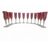 Curated Home Decor Vintage + Antique Vintage Handblown Cranberry Glass Flutes- Set Of 12