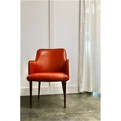 Curated Home Decor Vintage Vinyl MCM Chair Burnt Orange Nail Head