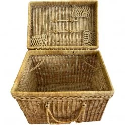 Curated Home Decor Vintage Wicker Picnic Basket & Place Setting Set Vintage + Antique