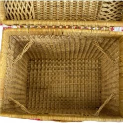 Curated Home Decor Vintage Wicker Picnic Basket & Place Setting Set Vintage + Antique