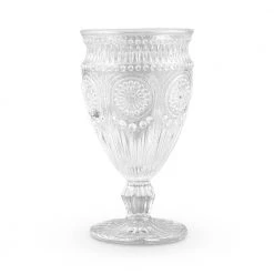 Weddingstar Inc. Vintage Style Pressed Glass Wine Goblet - Clear Barware