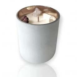 Spitfire Girl White Gold Rose Quartz Crystal Candle Candles + Such